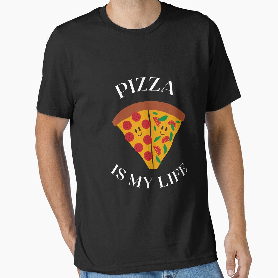 Pizza is My Life White Text Version- Pizza Lovers Essential T-Shirt