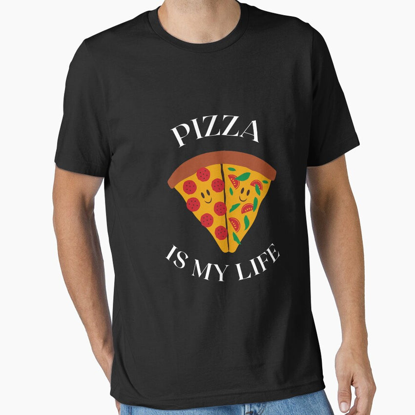 Pizza is My Life White Text Version- Pizza Lovers Essential T-Shirt