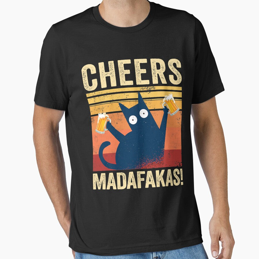 Cheers Madafakas Shirt Cats Tops Summer Dresses Pyjamas Cat Essential T-Shirt