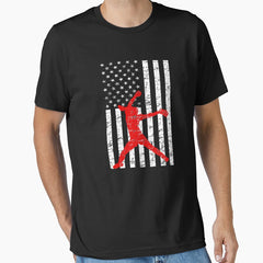 American Flag Love Softball FastPitch Pitcher Gifts Essential T-Shirt