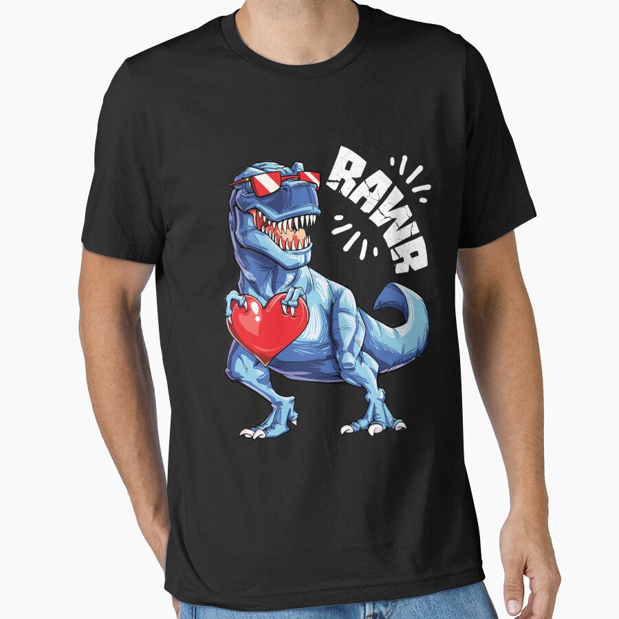 Valentines Day Dinosaur Rawr Shirt Gifts Boys Kids T Shirt Essential T Shirt