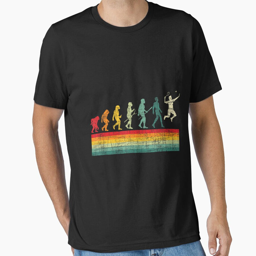 Badminton Evolution - Retro Sports Lover Shuttlecock Essential T-Shirt