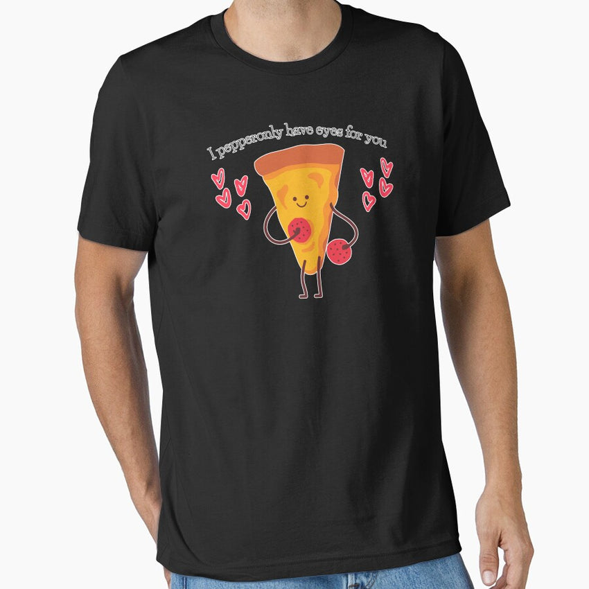 I pepperonly have eyes for you cute pizza valentine dark Essential T-Shirt
