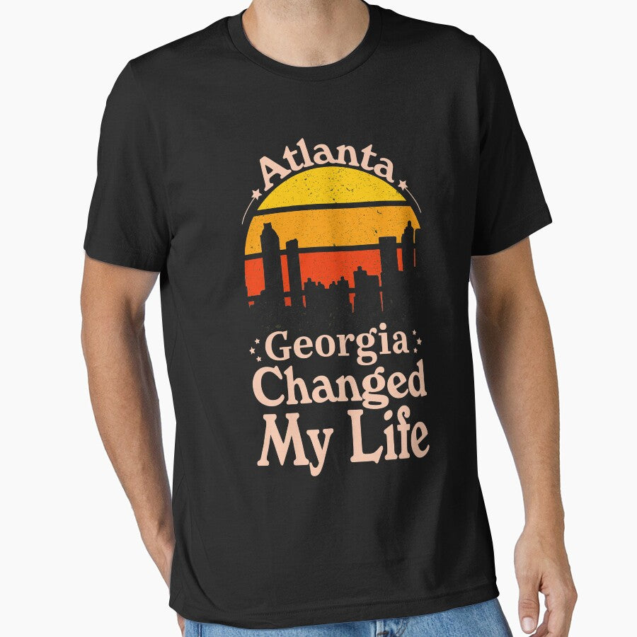 Atlanta Georgia Changed My Life Vintage Atlanta Georgia Skyline Essential T-Shirt