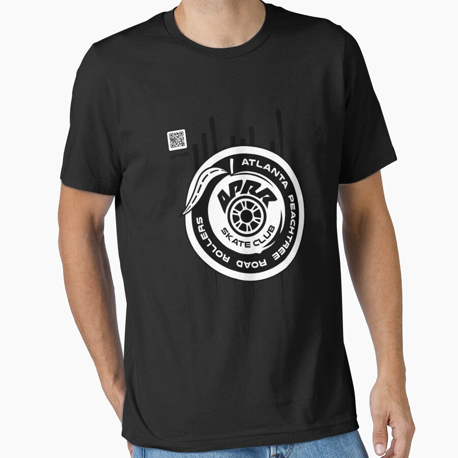 Aprr Atlanta Skate Club Vertical Motion Lines With Qr Code Sticker Essential T Shirt