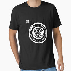Aprr Atlanta Skate Club Vertical Motion Lines With Qr Code Sticker Essential T Shirt
