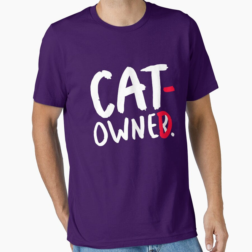 Funny Cat Owner Owned Mom Dad Hilarious Humor for Women Men Essential T-Shirt