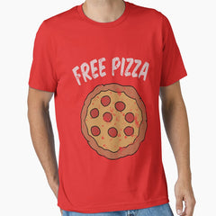 Free Pizza Guy (print on RED for best results) Essential T-Shirt