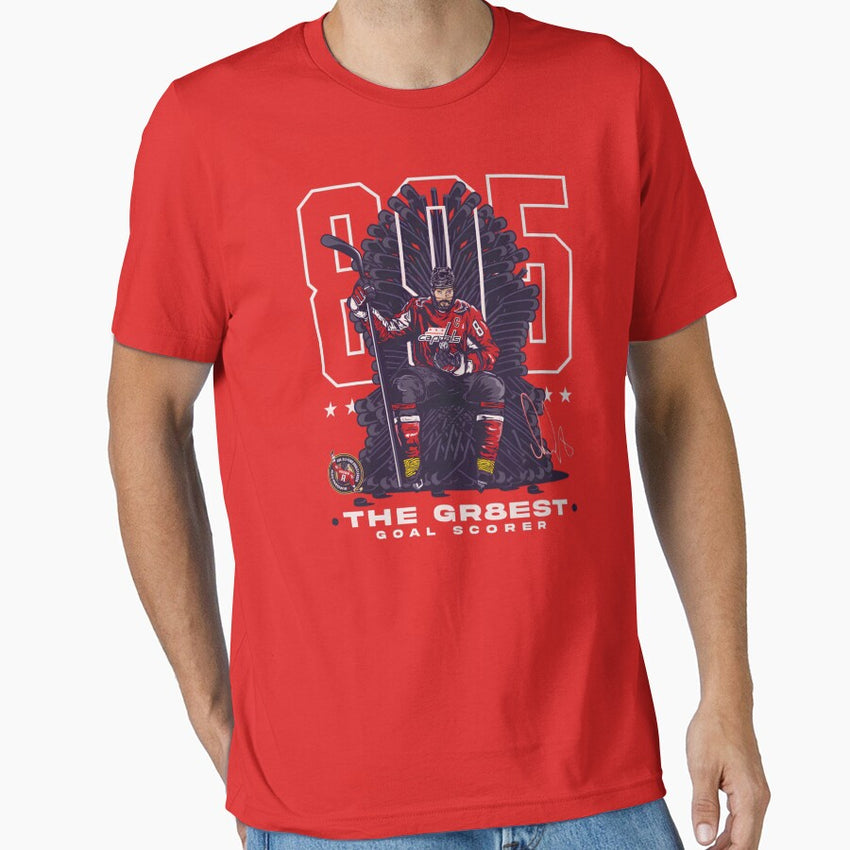 Alex Ovechkin Washington Capitals 895 Career Goals Throne Essential T-Shirt