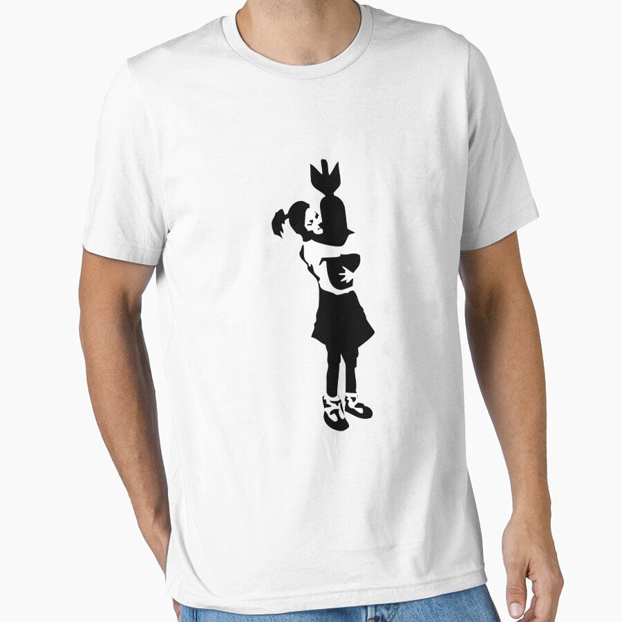 Banksy Girl Hugging Bomb Essential T Shirt