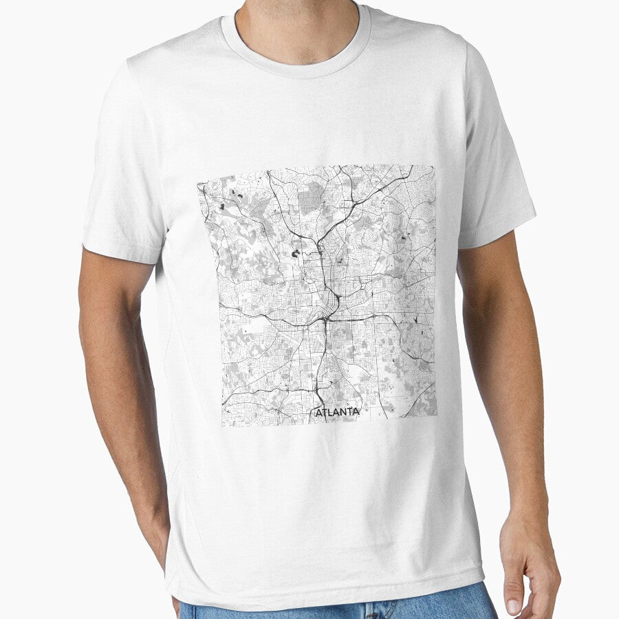 Atlanta City Map Gray Essential T Shirt