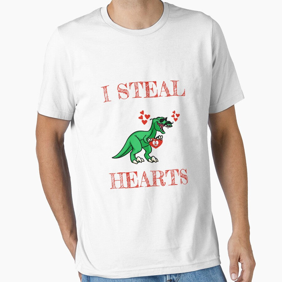 Dino T Shirt I Steal Hearts Shirt Valentines Day Dinosaur T Rex Boys Kids Essential T Shirt