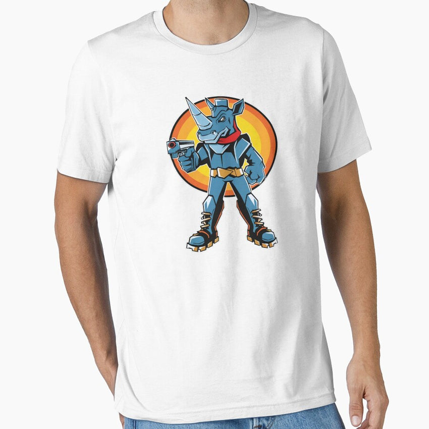 Anime Cartoon Unique Rhino Superhero Art Style Essential T-Shirt