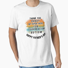 Autism superhero Dad, Father's Day superhero, Happy Father's Day Fun Design Essential T-Shirt