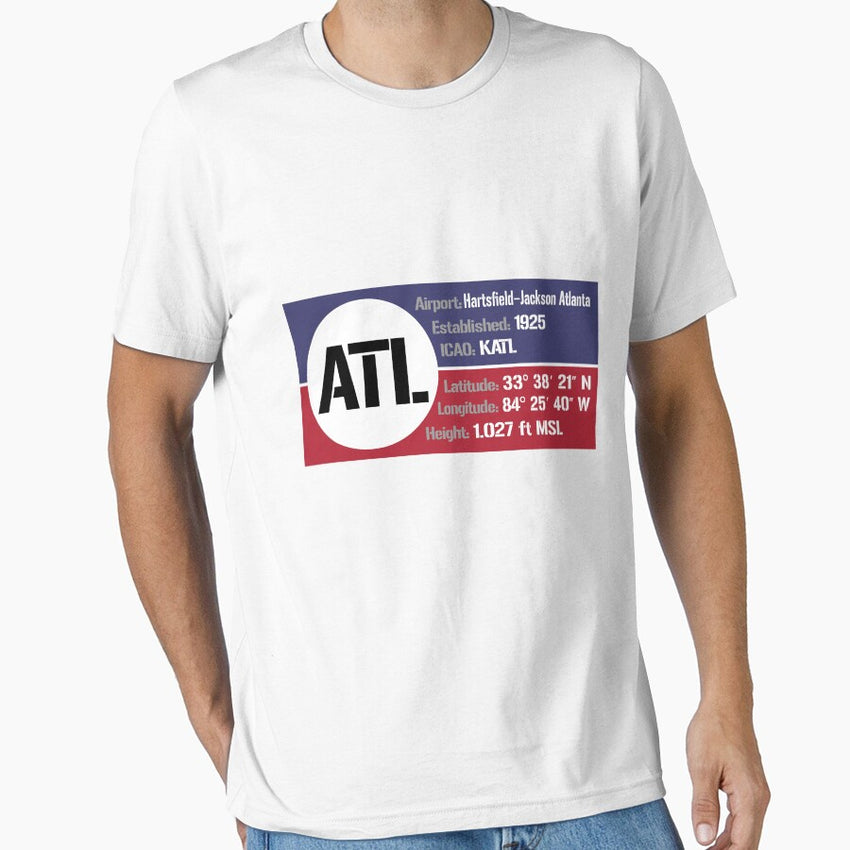 Atl Atlanta Airport Usa Block Design Essential T Shirt