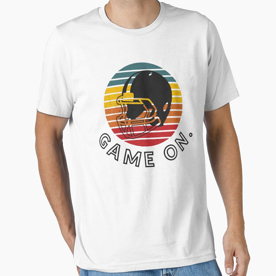AMERICAN FOOTBAL RETRO SUNSET HELMET GAME ON. Essential T-Shirt
