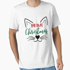 Meowy Christmas Shirt, Christmas Cat Shirt, Cat Lover Shirt, Christmas Gift, Gifts For Cat Lover Essential T-Shirt