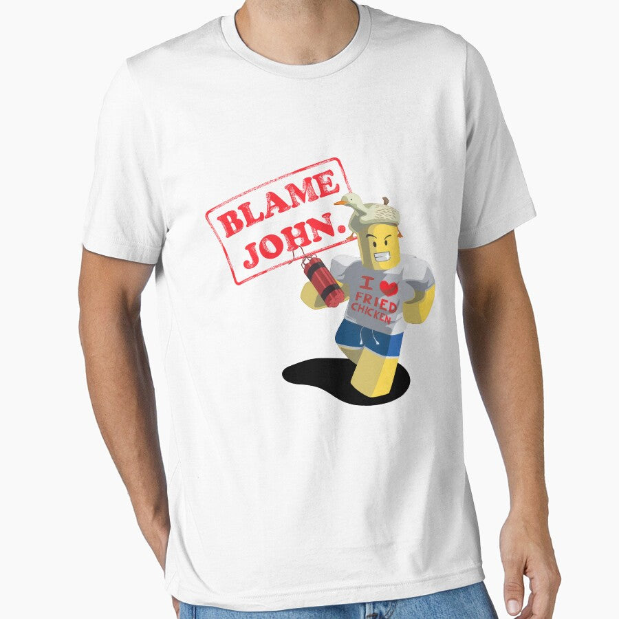 Blame John Meme Roblox Essential T Shirt