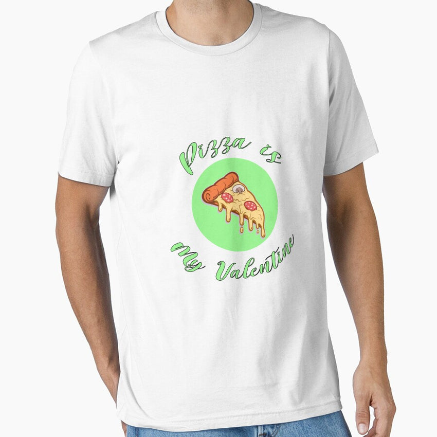 Pizza is My Valentine Green Aesthetic Essential T-Shirt
