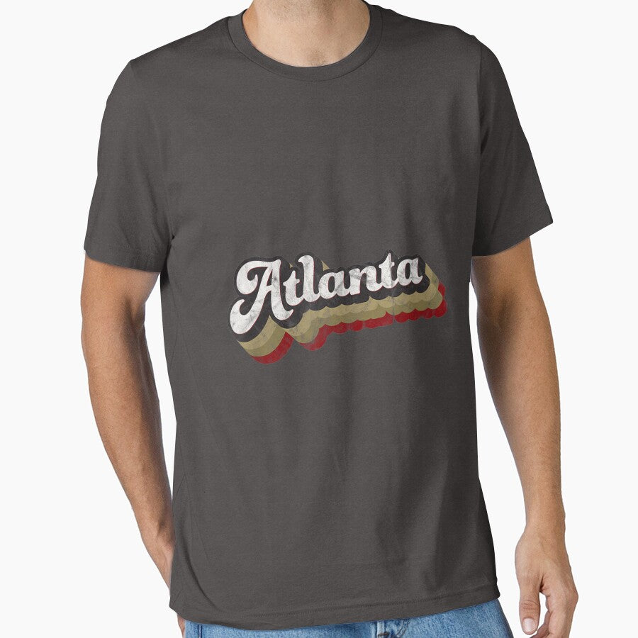 Atlanta Soccer Distressed Retro Baseball Script 404 United Essential T Shirt
