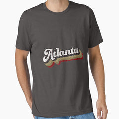 Atlanta Soccer Distressed Retro Baseball Script 404 United Essential T Shirt