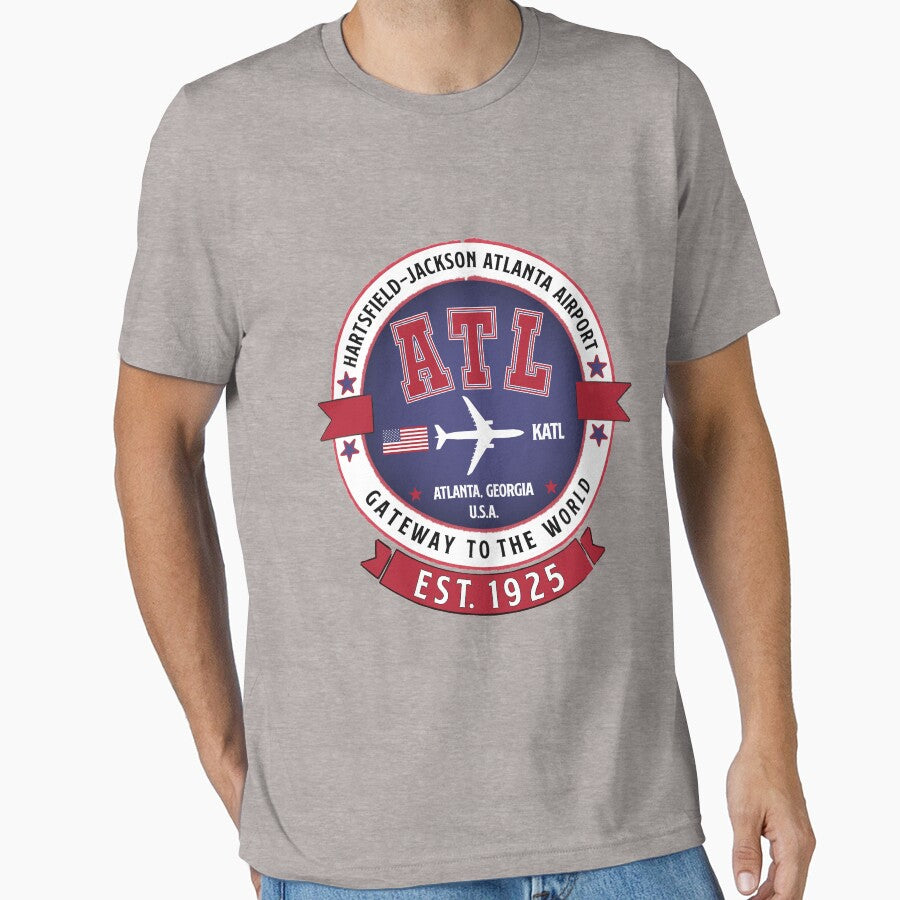 Atl Hartsfield Jackson International Atlanta Airport Vintage Style Essential T Shirt