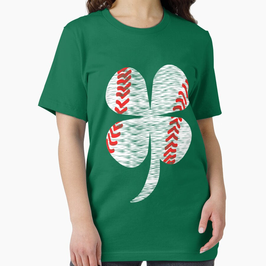 Baseball , St Patricks Day , Shamrock , shamrock leaf and baseball ball Essential T-Shirt