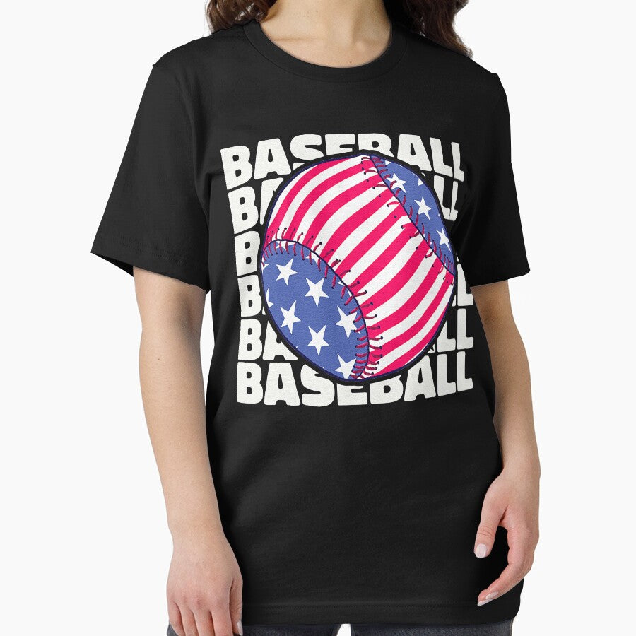 American Flag Vintage USA Sports Baseball Team Essential T-Shirt