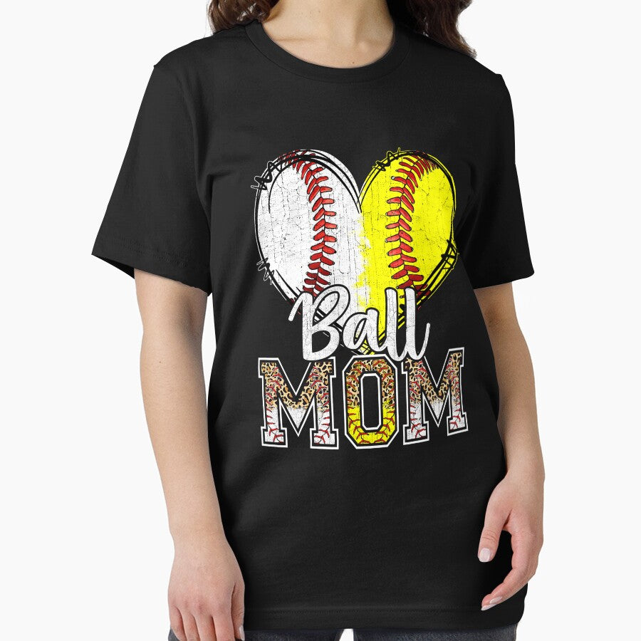 Ball Mom Heart Baseball Softball Mama Women Mothers Day Essential T-Shirt