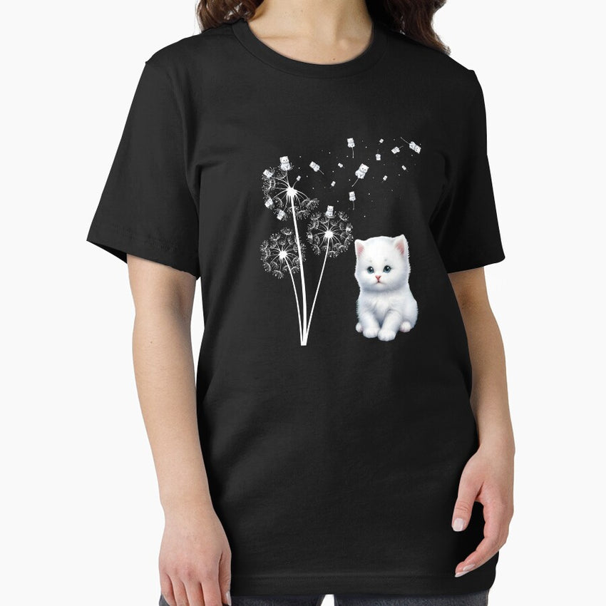 Funny Cat Dandelion Flower Cat Lover Women & Girls Essential T-Shirt