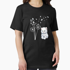 Funny Cat Dandelion Flower Cat Lover Women & Girls Essential T-Shirt