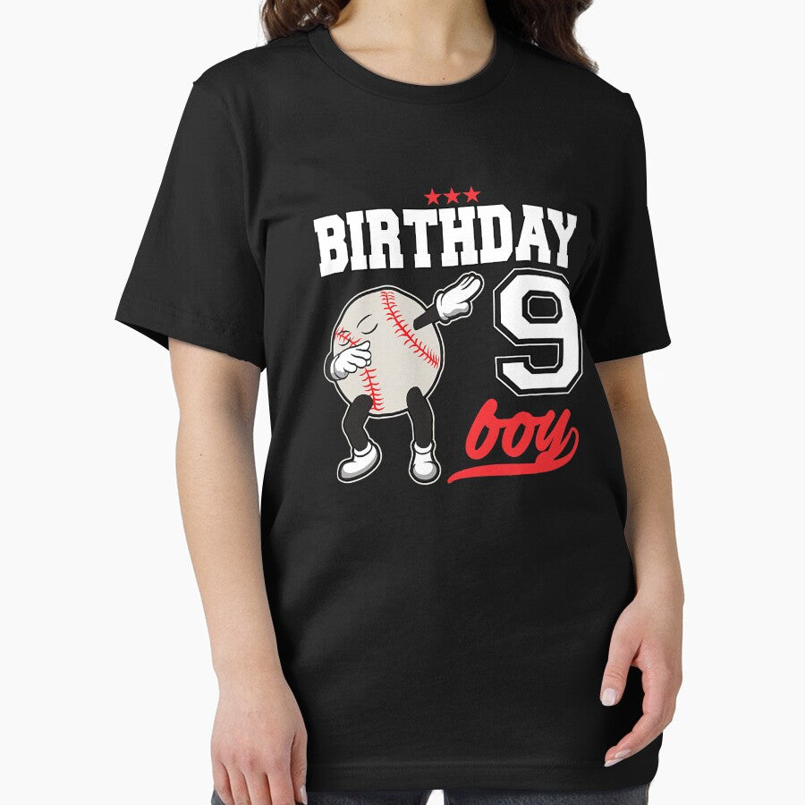 9 Year Old Birthday Dabbing Baseball 9th Boy Gift Essential T-Shirt
