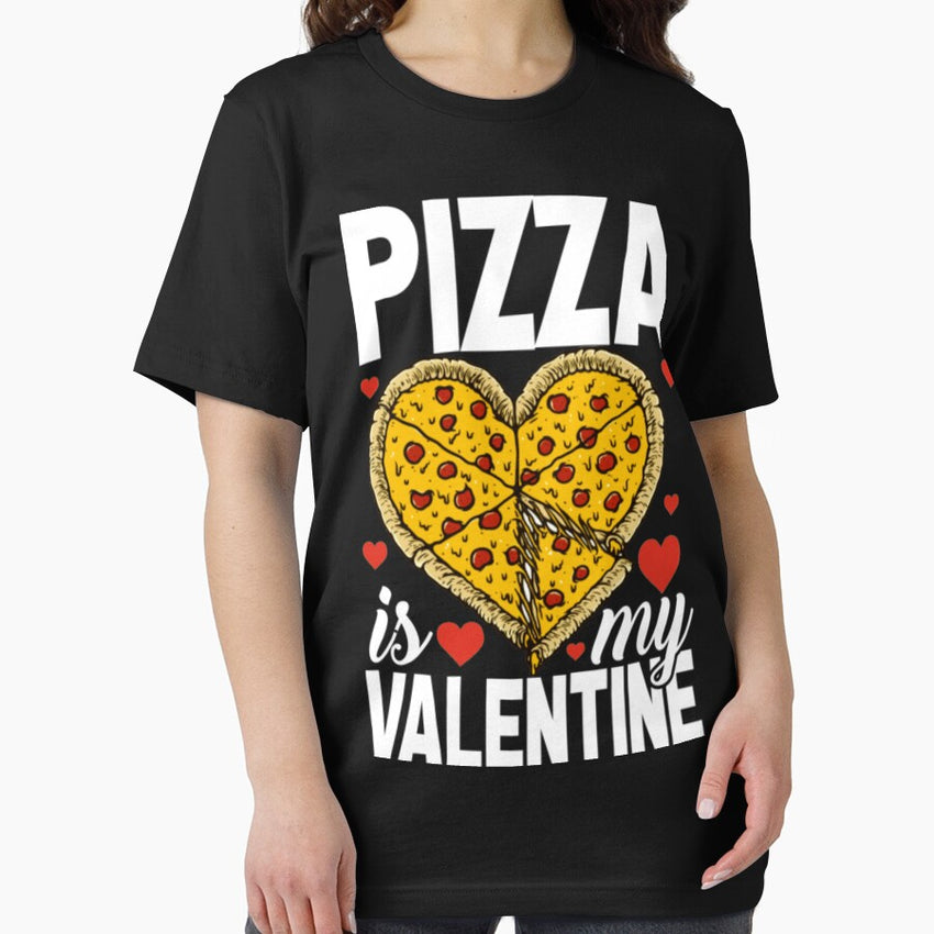 Heart Pizza Is My Valentine Funny Valentines Day Essential T-Shirt