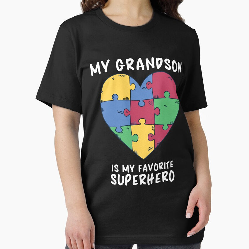 Autism Awareness, My Grandson Is My Favorite Superhero Essential T-Shirt
