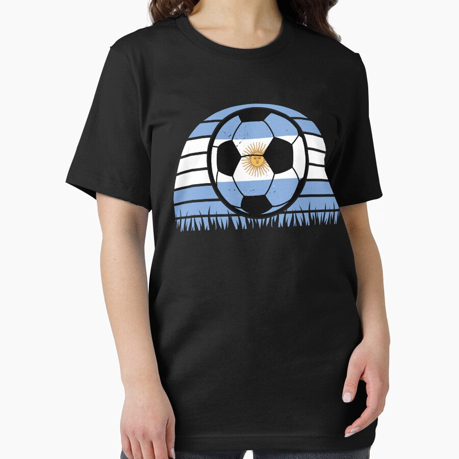 Argentina Flag Soccer Patriotic Football Kids Boys Men Women Essential T-Shirt