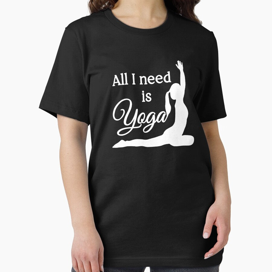 All I Need Is Yoga White Cyan Essential T Shirt