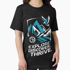 Adventure Awaits T Shirt Explore Discover Thrive Nature Graphic Tee Essential T Shirt