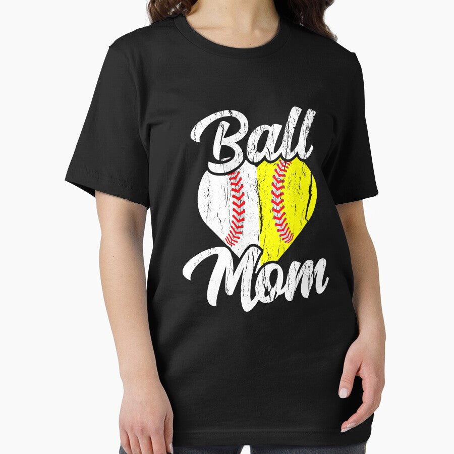 Ball Mom Baseball Softball Mama Team Sports Essential T-Shirt