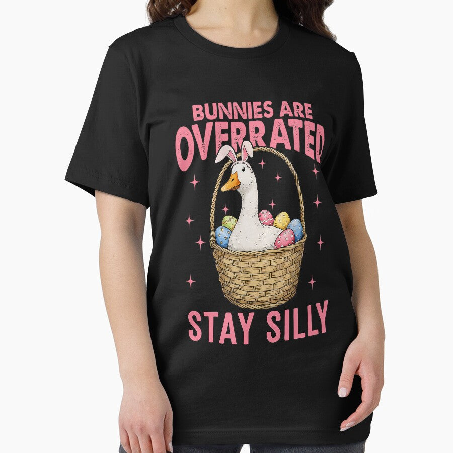 Bunnies Are Overrated Stay Silly Funny Goose Easter Day Essential T Shirt