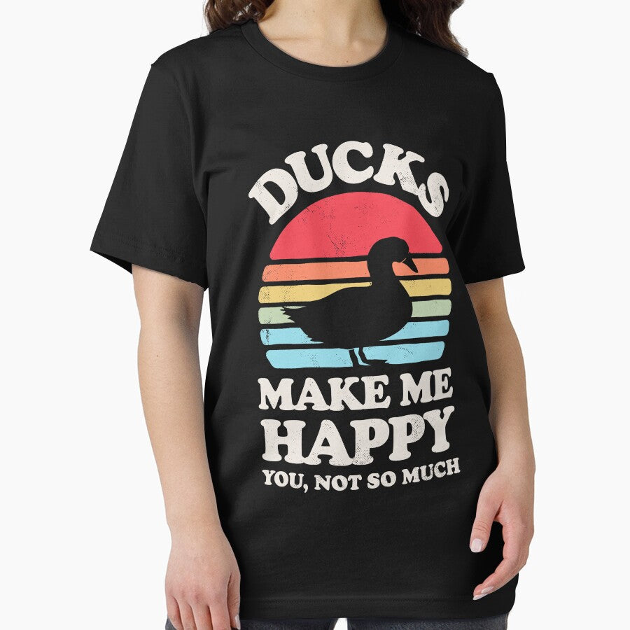 Ducks Make Me Happy Sunset Retro Shirt For Men Women Boys Girls Kids Farm Animal Lover Gifts Essential T Shirt