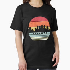 Atlanta Souvenir Product Retro Style Usa Skyline Print Essential T Shirt