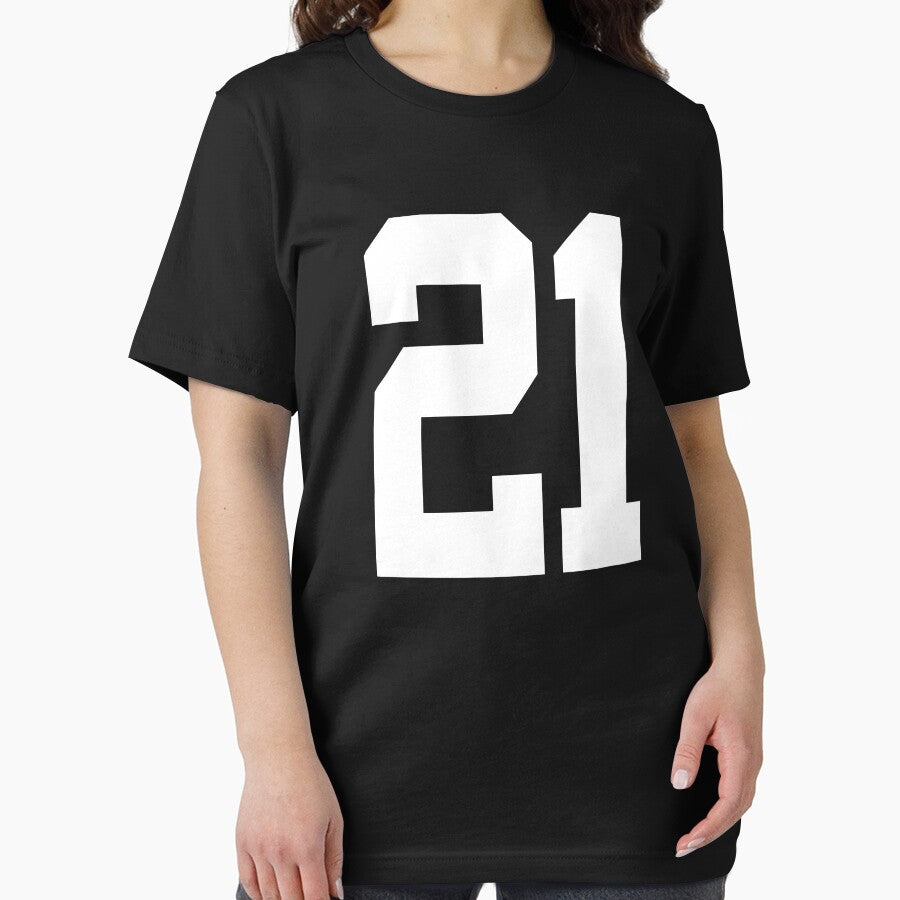 21 American Football Classic Vintage Sport Jersey Number In Black Number On White Background For American Football Baseball Or Basketball Essential T Shirt