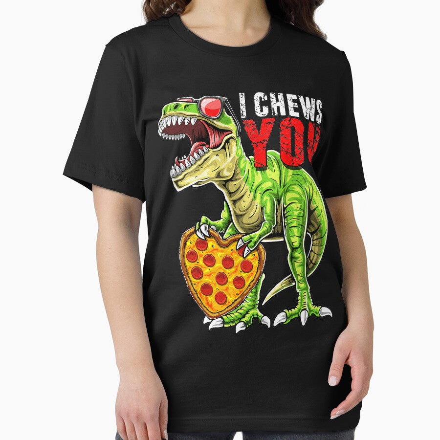 Heart I Chews You T Rex Dinosaur Pizza Valentines Day Essential T-Shirt