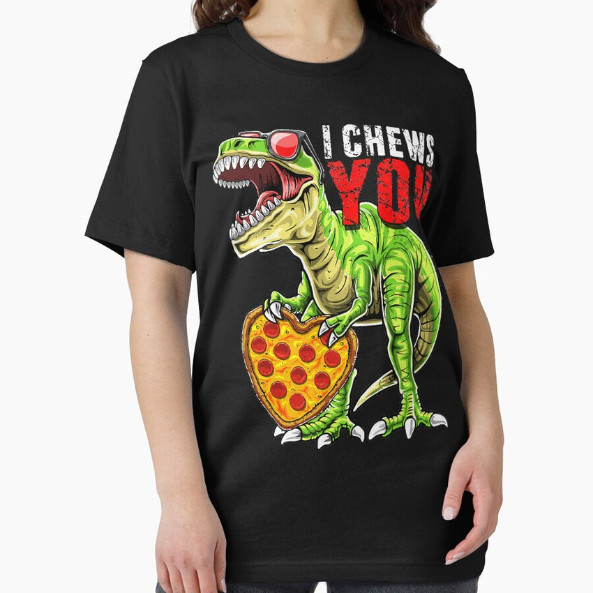 Heart I Chews You T Rex Dinosaur Pizza Valentines Day Essential T-Shirt