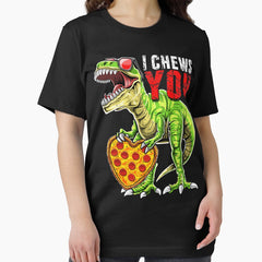 Heart I Chews You T Rex Dinosaur Pizza Valentines Day Essential T-Shirt