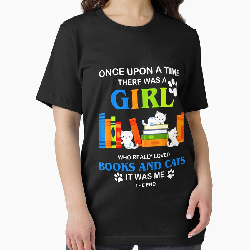 Once Upon A Time There Was A Girl Loved Books Cats Shirt Essential T-Shirt