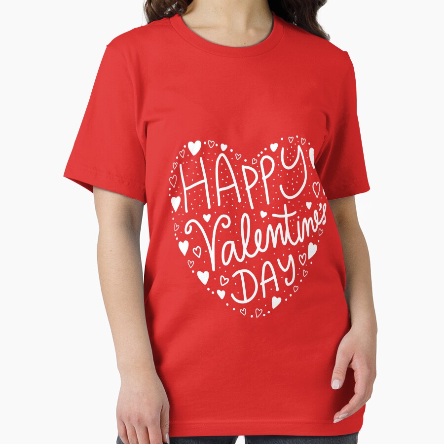 Happy Valentines Day With White Word Essential T Shirt