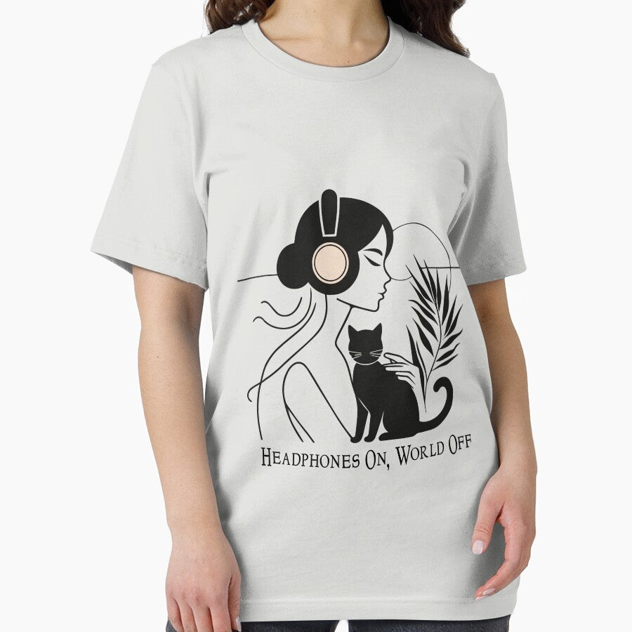 Headphones On, World Off – Music-Loving Cat mom, cat lover Shirt Essential T-Shirt