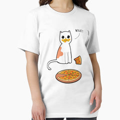 Cat Ate The Pizza (Probably) - Kawaii and Cute Cat Art Essential T-Shirt