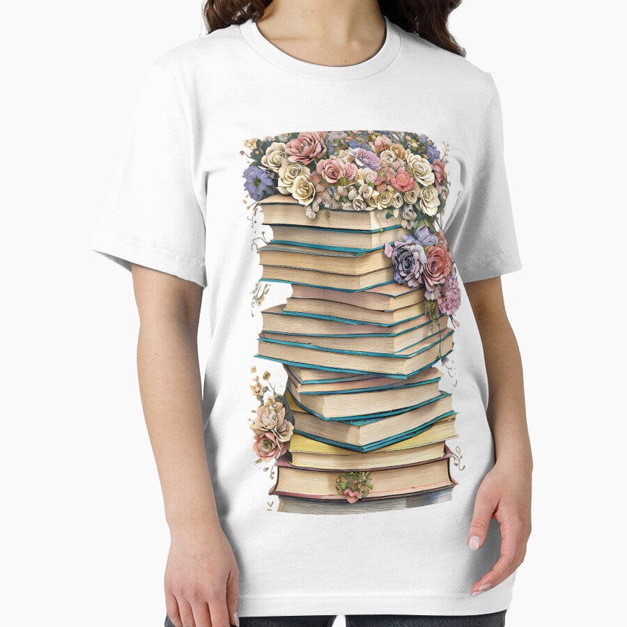 Charming Sfumato Floral Book Stack Art Essential T Shirt